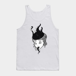 Strange Goth Octopus Tentacle Girl Head Tank Top